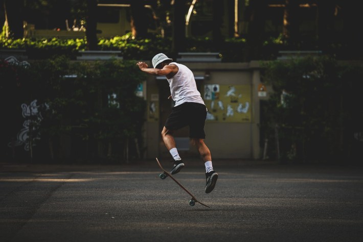 skateboarder doing a trick