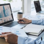 Man reviewing statistics