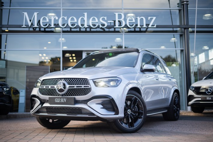 Mercedes car outside showroom