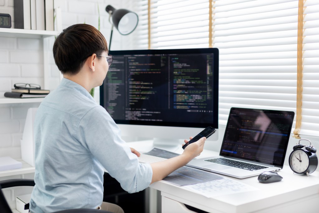 Professional development programmers are using mobile phone