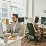 Office workers at desks