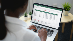 Employee reviewing sensitive information