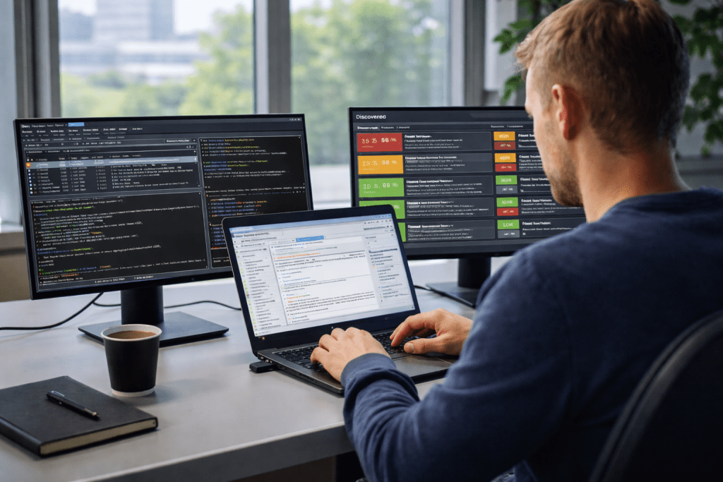 Man reviewing risk dashboards