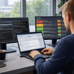 Man reviewing risk dashboards