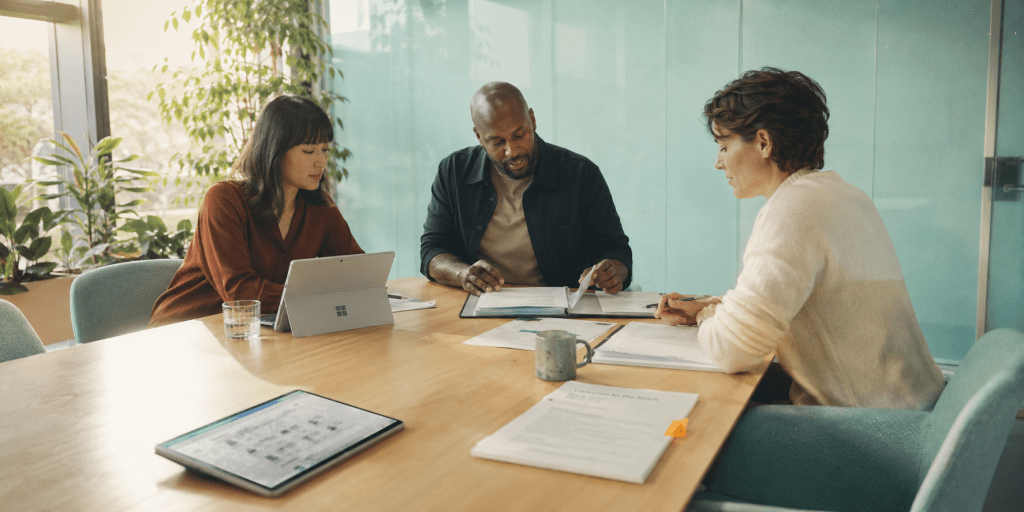 Colleagues reviewing assets