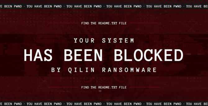 Ransom note from Qilin threat actors
