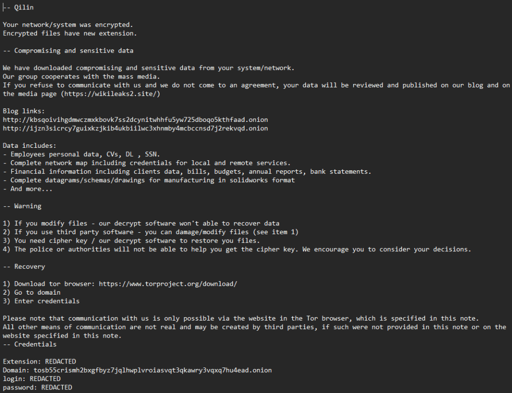 Example of file extensions in cyber attack